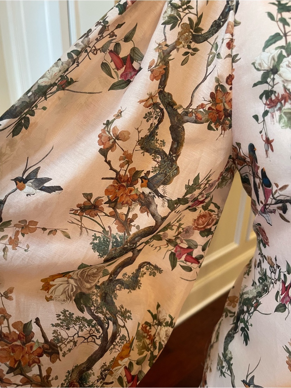 Alice +Olivia Charis Floral Pink Blouse in Sunset Grove English Rose Sz L NWT - Picture 12 of 16